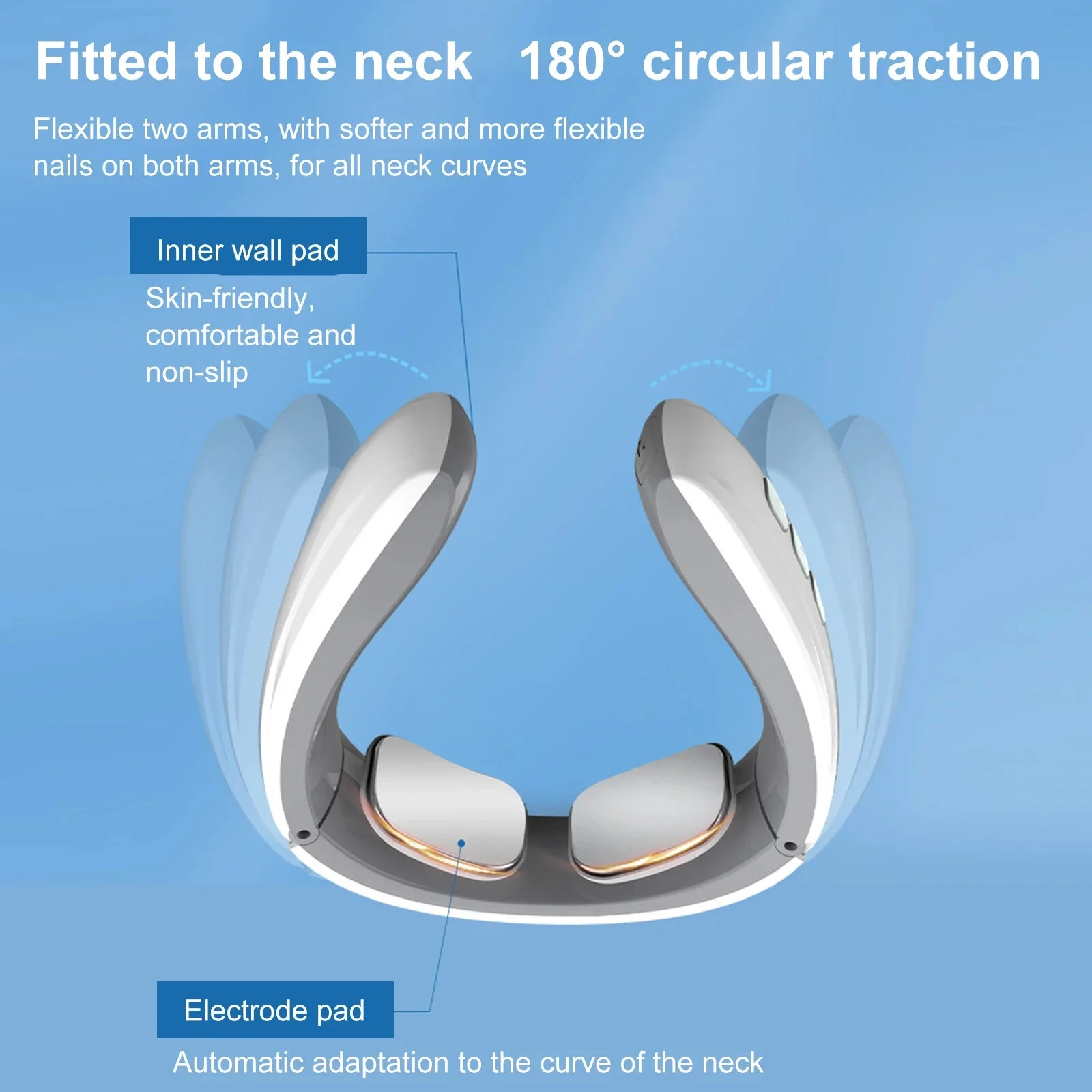 (image for) Electric Muscle Stimulation Neck Therapy Instrument 6 Modes Adjustable Intensity Ergonomic Design Portable Pain Relief Tool